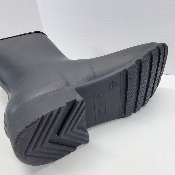 ** LEFT BOOT ONLY ** - Size 9 HUNTER ORIGINAL TOUR SHORT Rain Boots Black Matte - Picture 7 of 9